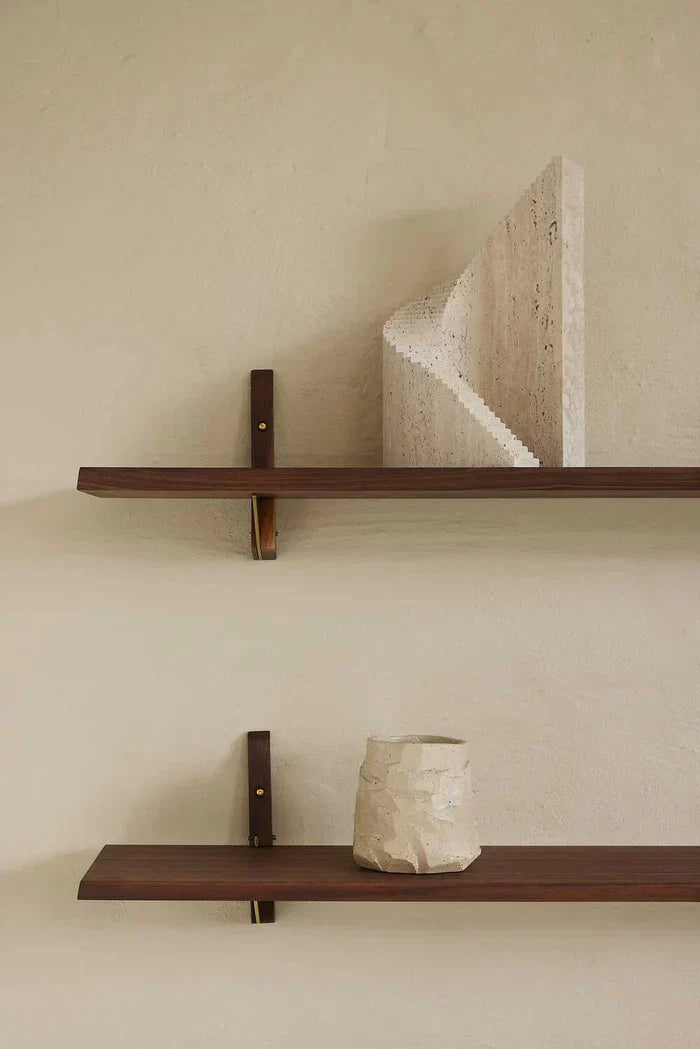 Étagère Murale En Bois De Noyer Relaxdays - 60x12.5x10 Cm, Charge 10 Kg