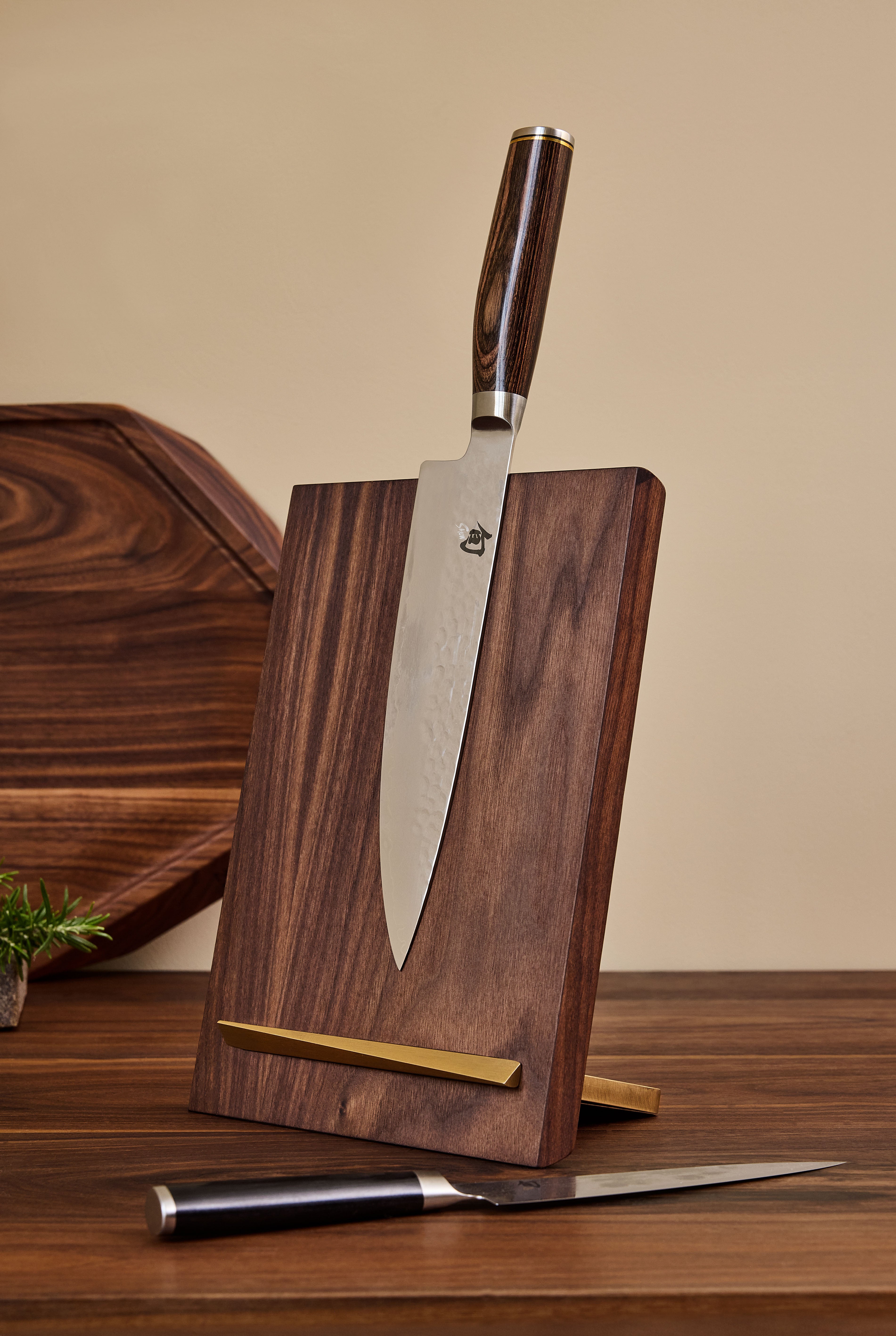 Knivblok i træ valnød