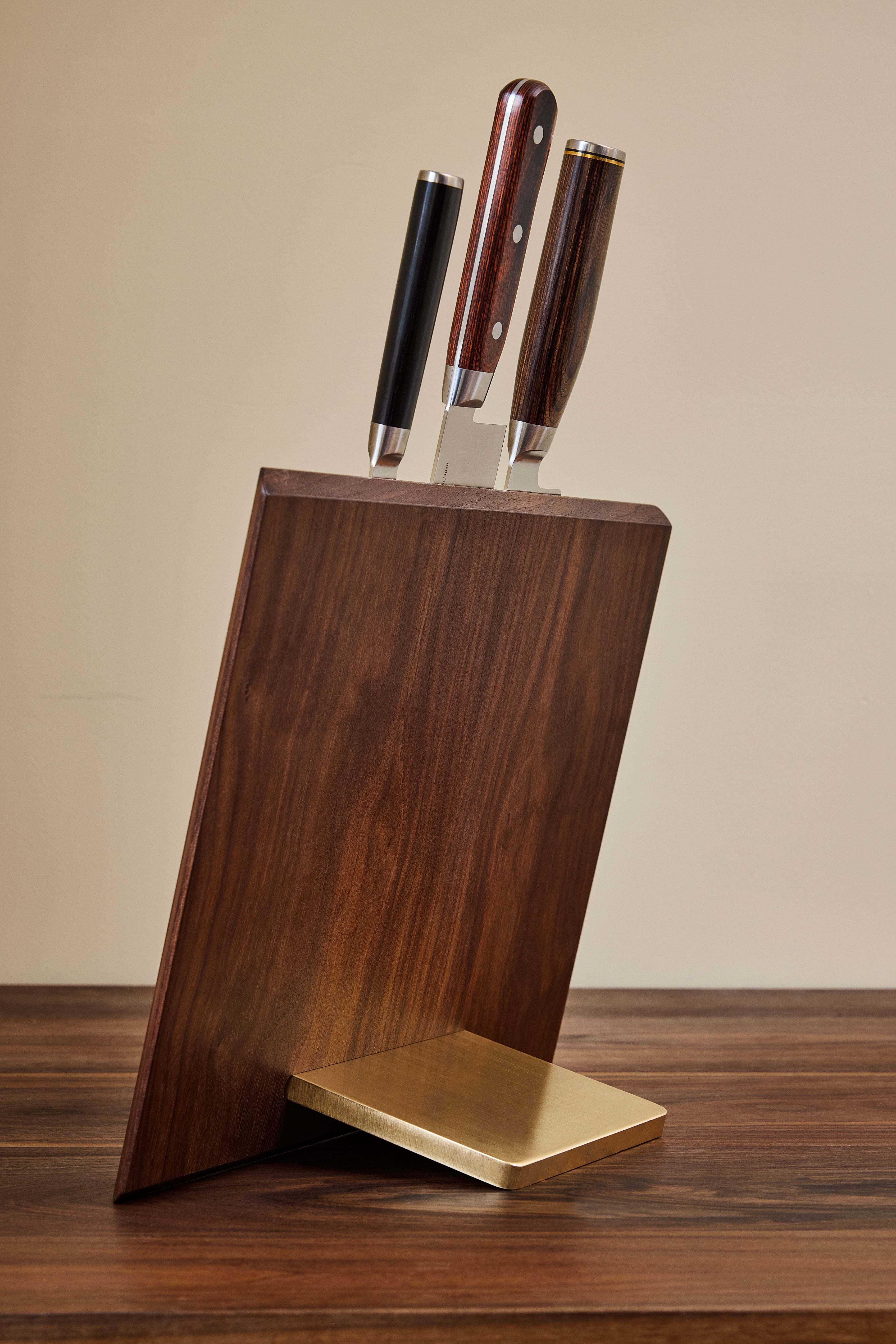 Magnetisk knivblok i træ large