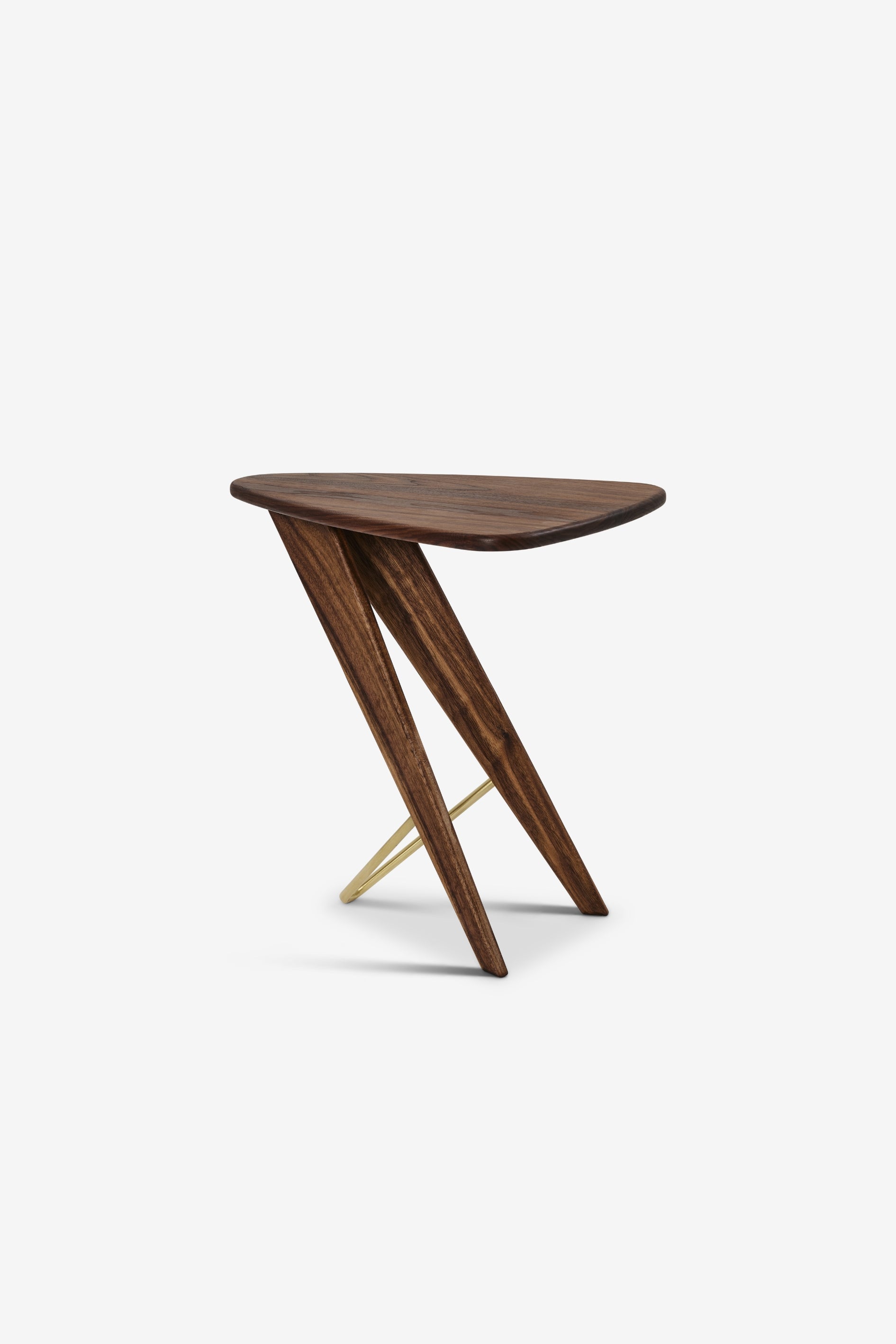 Side Table JN12 in walnut wood and brass.