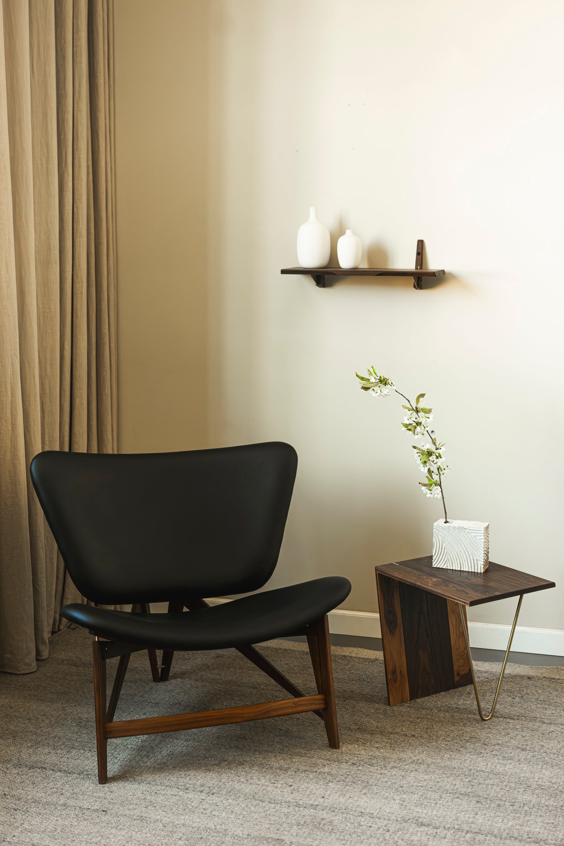 Lounge Stol Læder Noyer